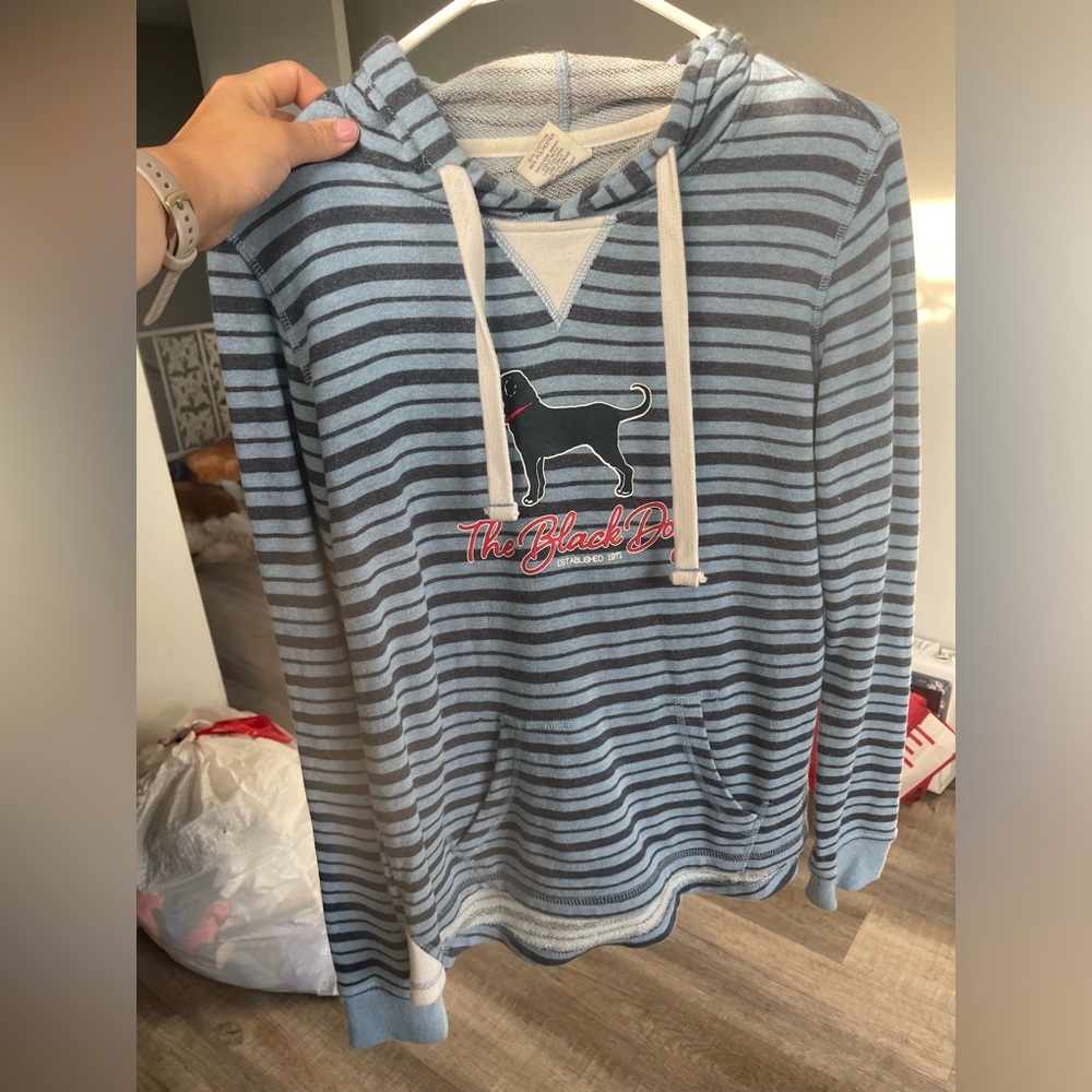 Striped Black Dog Hoodie